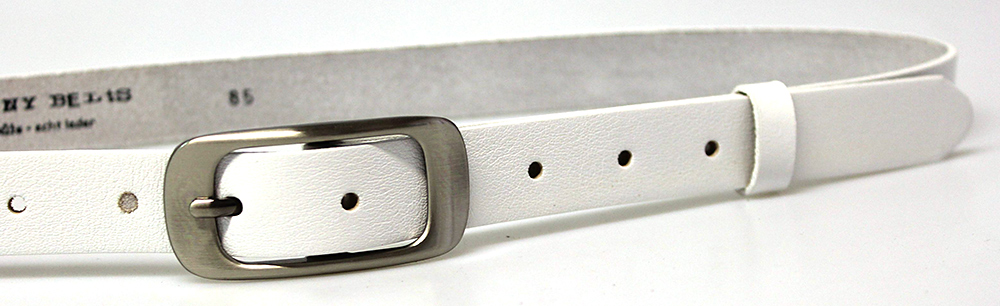Dámský úzký kožený pásek  173-00 bílý 80 cm