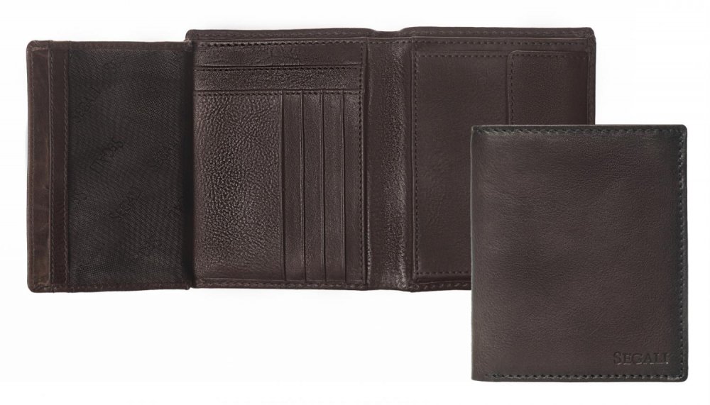 Pánská kožená peněženka w-81225 šedo/hnědá