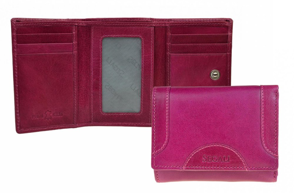 Levně Dámská peněženka kožená SEGALI 7196 B fuchsia - růžová