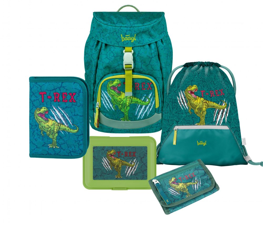 Baagl Školní set Airy T-REX II (batoh + penál + sáček+ box + peněženka) A-34216