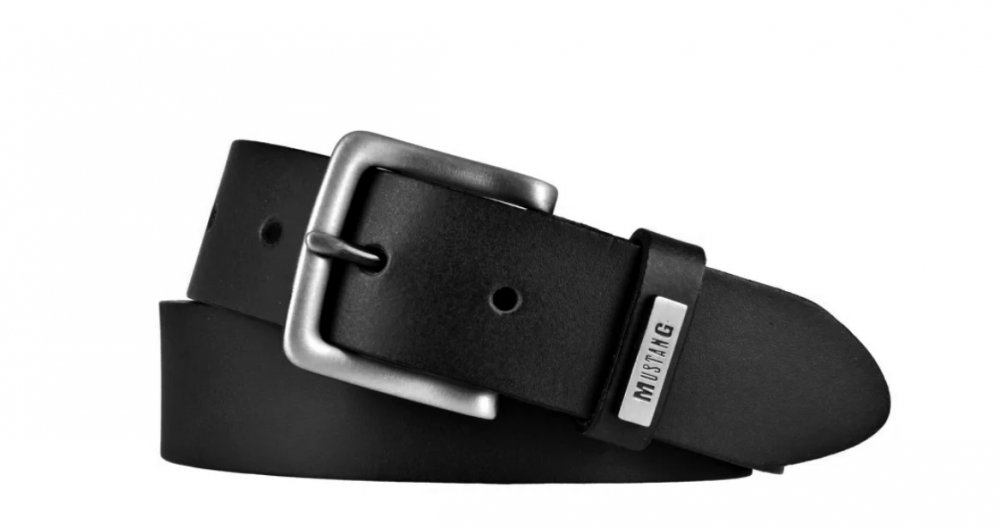 Levně Kožený pásek Mustang černý 35 mm MG2101L15-0791 110 cm