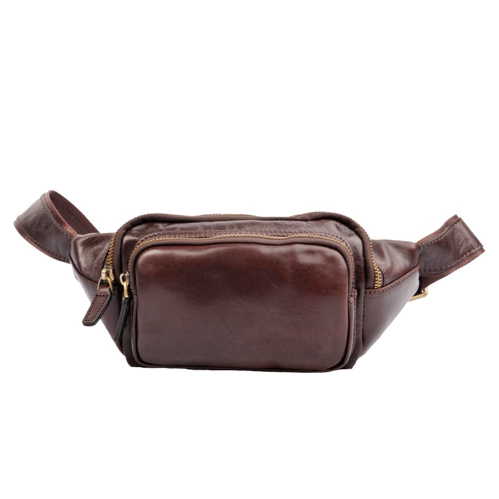 Levně Giglio leather kožená ledvinka 1202 hnědá