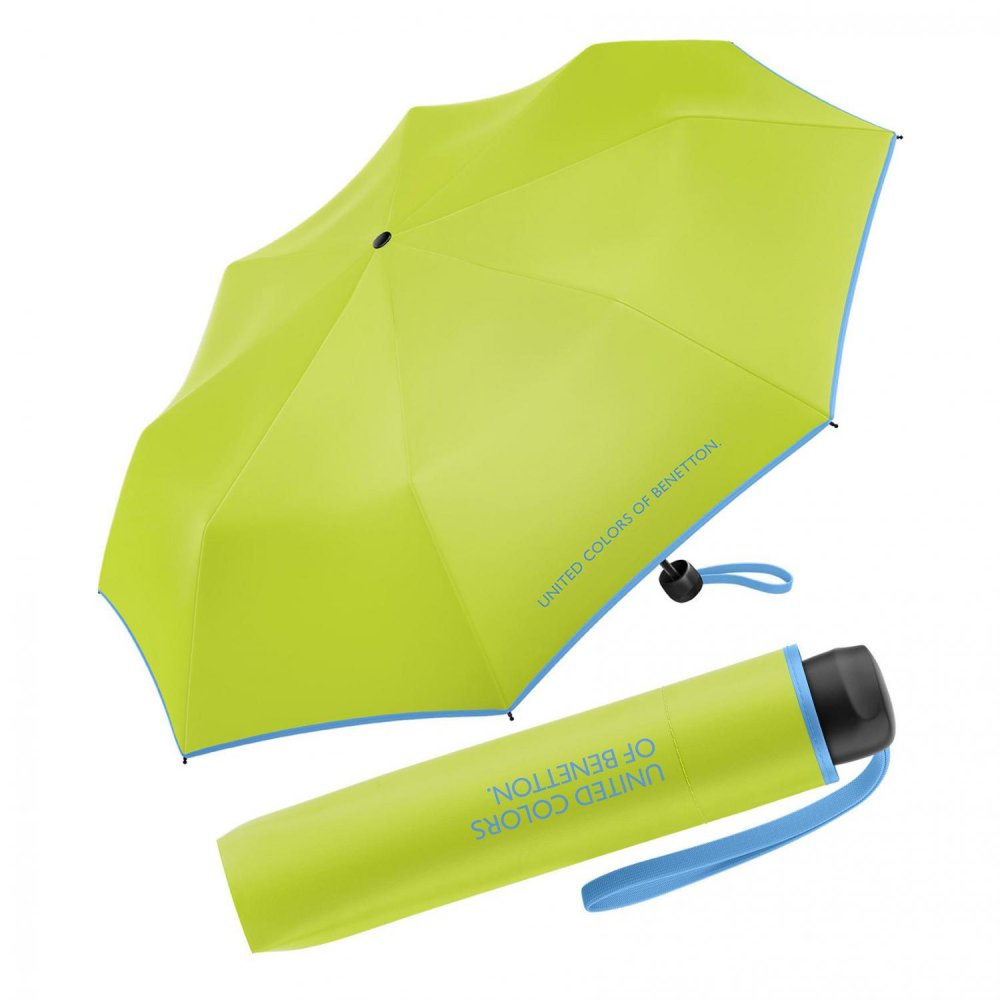 Levně Dámský skládací deštník Benetton Super Mini acid lime 56281