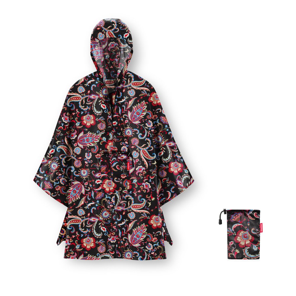 Pláštěnka mini maxi poncho paisley black AN7064