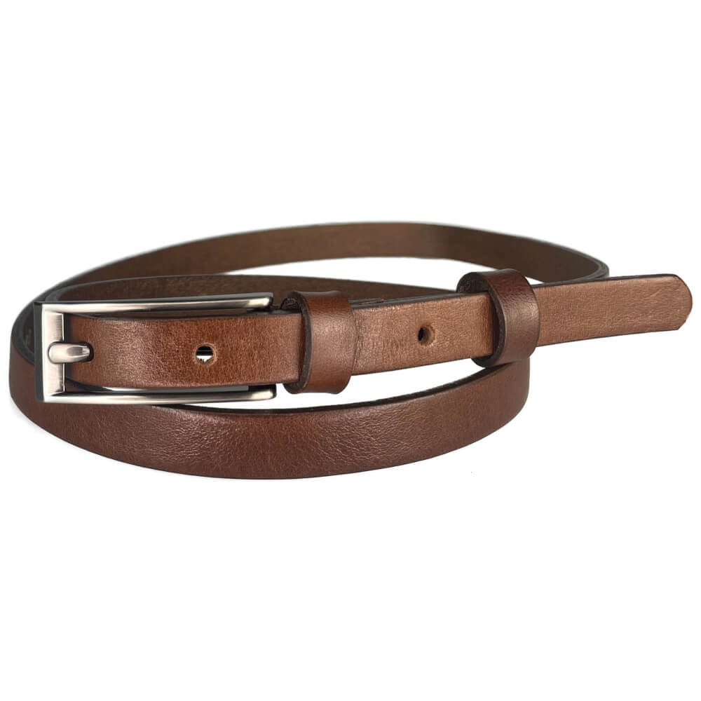 Levně Penny Belts Dámský kožený opasek 15-1-48 hnědý 100 cm