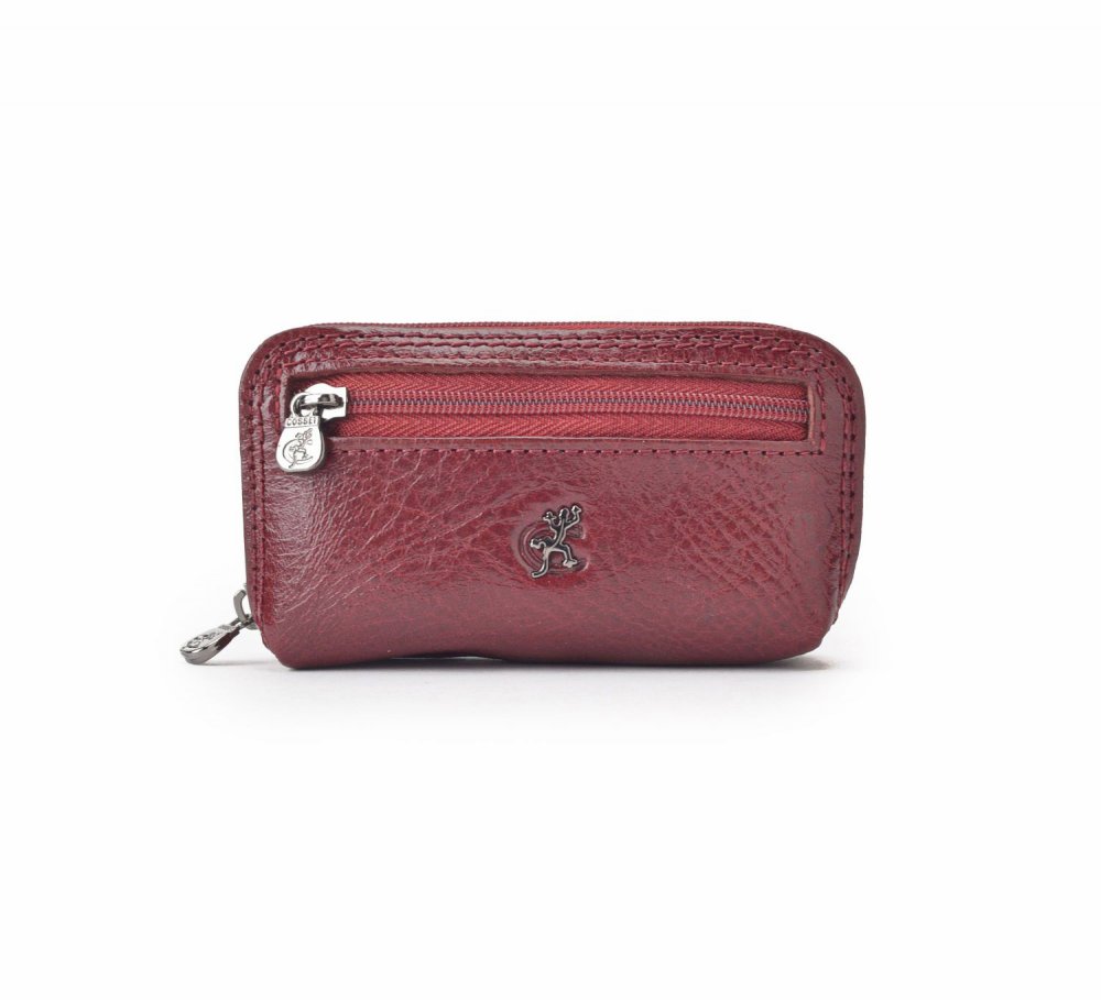 Levně Dámská kožená klíčenka Cosset 4475 KOMODO Bordeaux