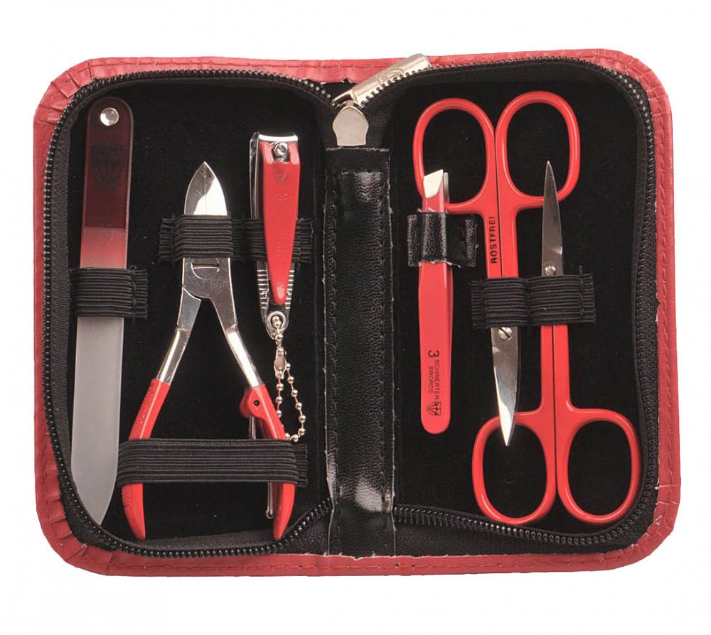 Dámská 6-ti dílná sada na manikúru Kellermann 7831 MC RED červená