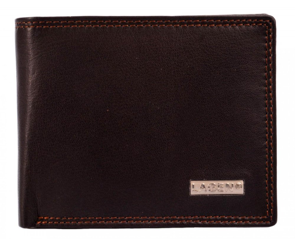 Kožená pánská peněženka LG-1788 hnědá kovové logo