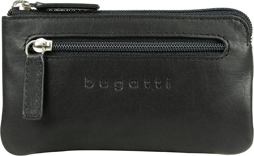 Levně Kožená klíčenka Bugatti Primo classic 49108401 černá