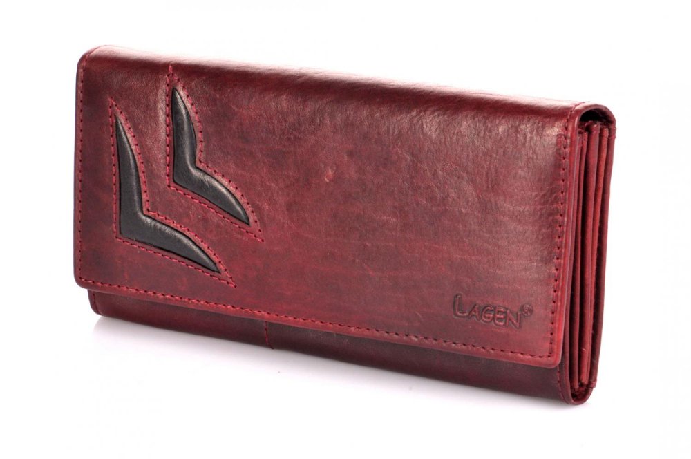 Dámská kožená peněženka Lagen 6011/T W.Red/Black