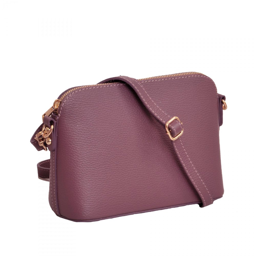 Levně MaxFly dámská kožená kabelka crossbody 5232 fialová