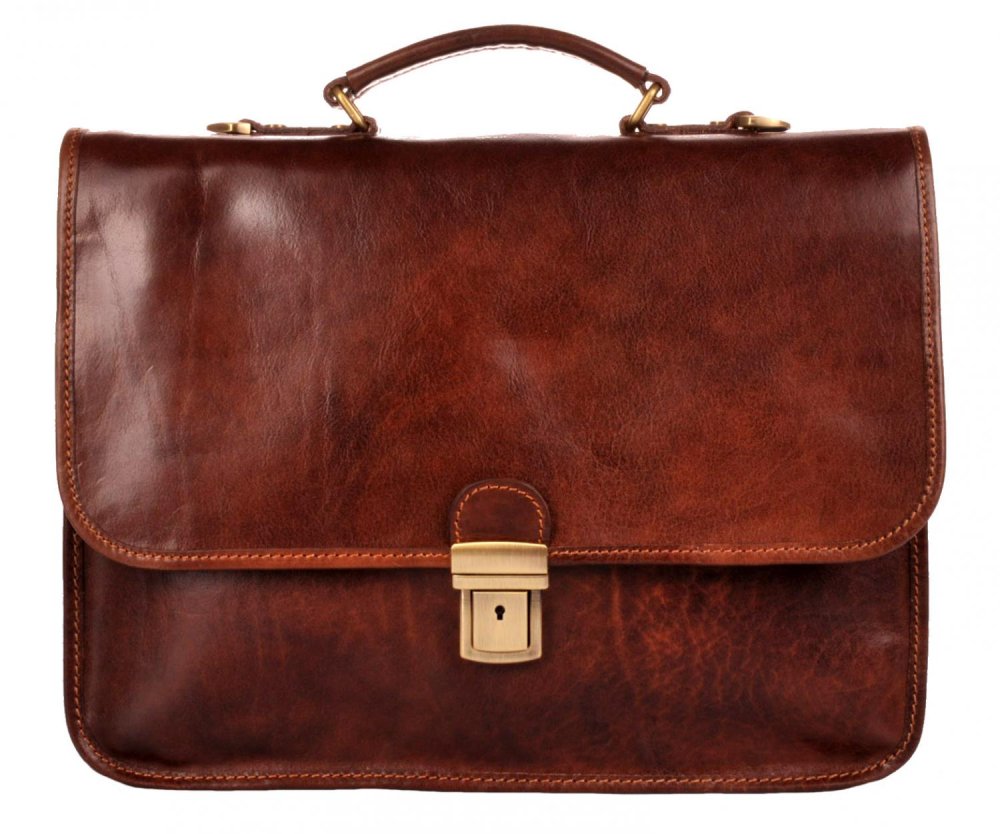 Levně Giglio leather pánská kožená aktovka 224 NZ hnědá