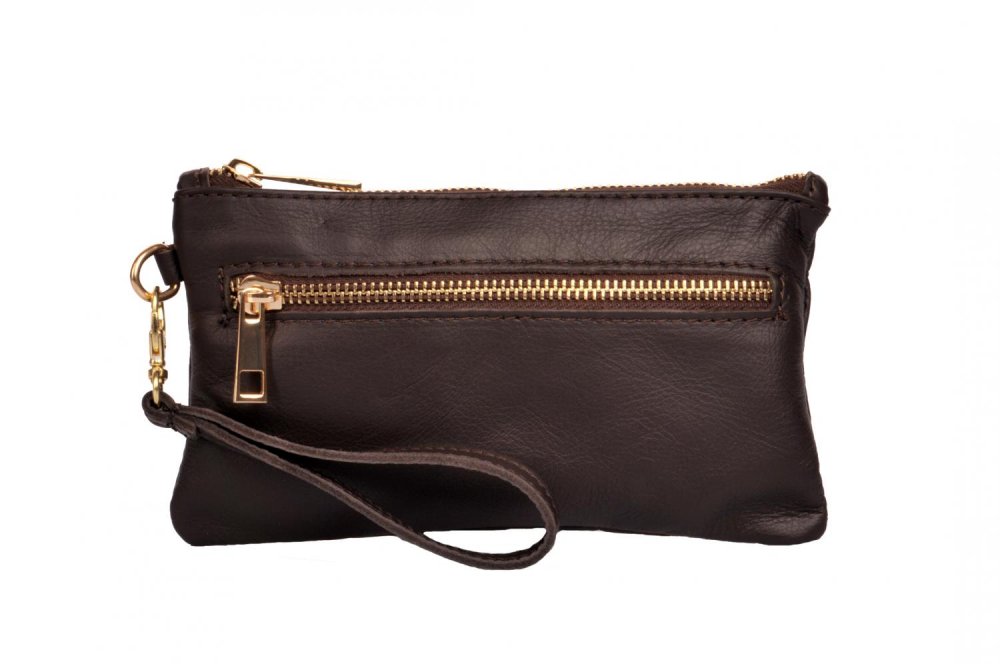 Psaníčko tmavě hnědé - dámská malá kabelka s poutkem do ruky 115