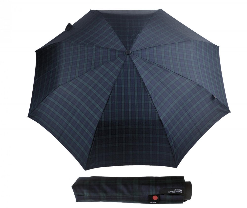 Levně Kvalitní lehký deštník Fiber T1 check 89872520 zeleno/modrý