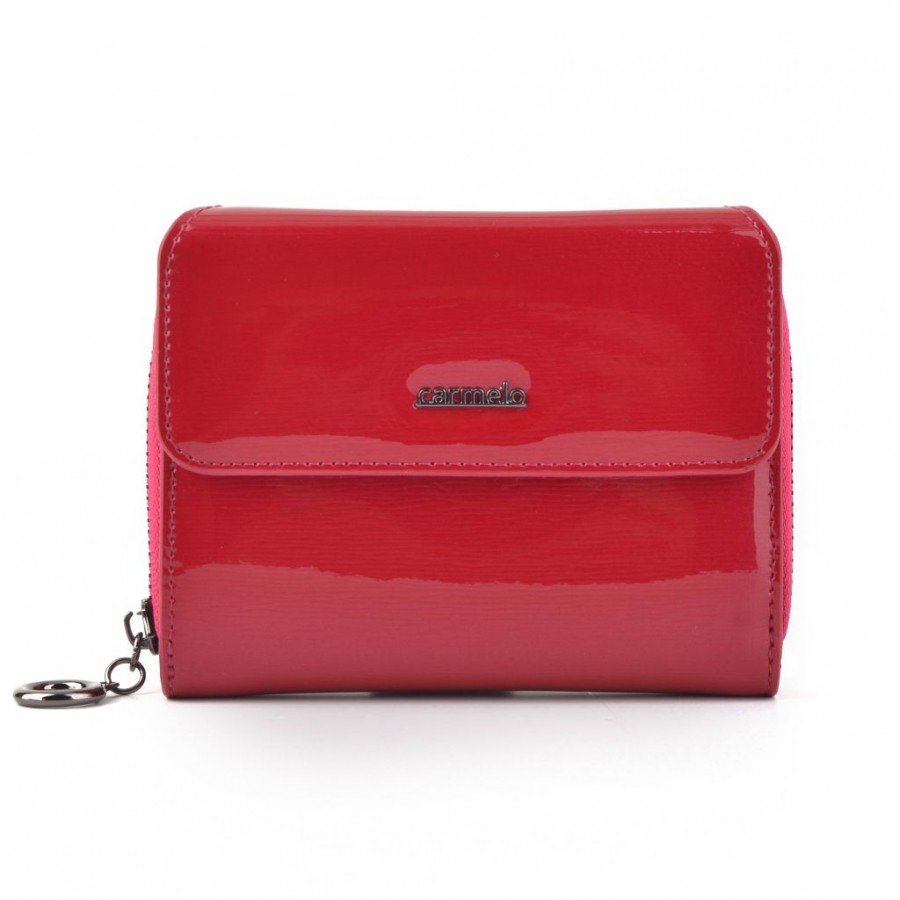 Levně Dámská peněženka z lakované kůže Carmelo 2104 G FUCHSIA