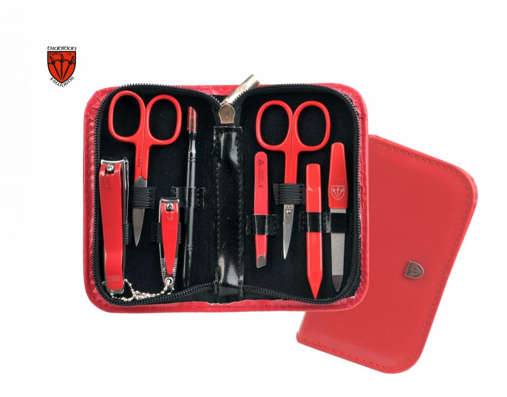 Dámská 8 dílná sada na manikúru Kellermann 9204 MC RED červená