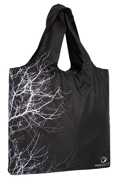 Skládací nákupní taška na zip Shopping bag černá