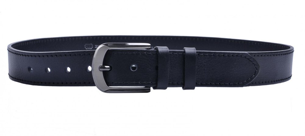 Kožený pánský opasek SARA BAGS 010-1-60 černý – kožený pásek 40 mm 115 cm