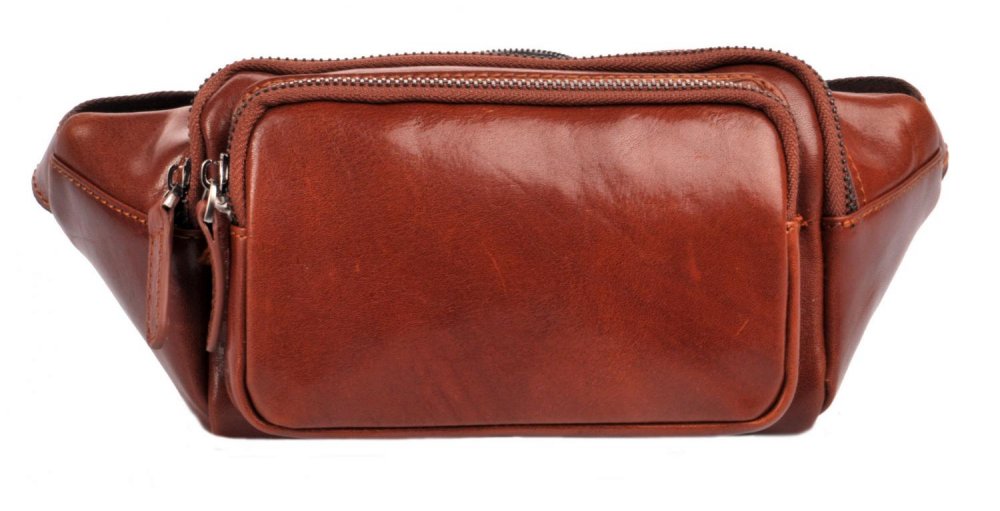 Levně Giglio leather Kožená ledvinka VP1202 světle hnědá - poslední kus