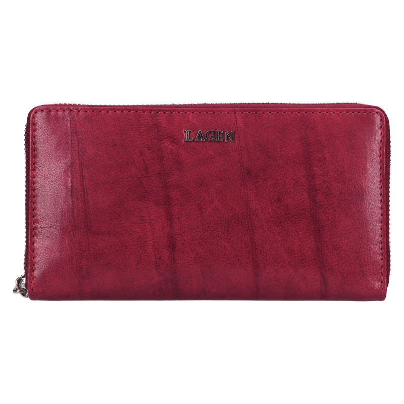 Lagen dámská kožená peněženka LG-2161 vínová červená