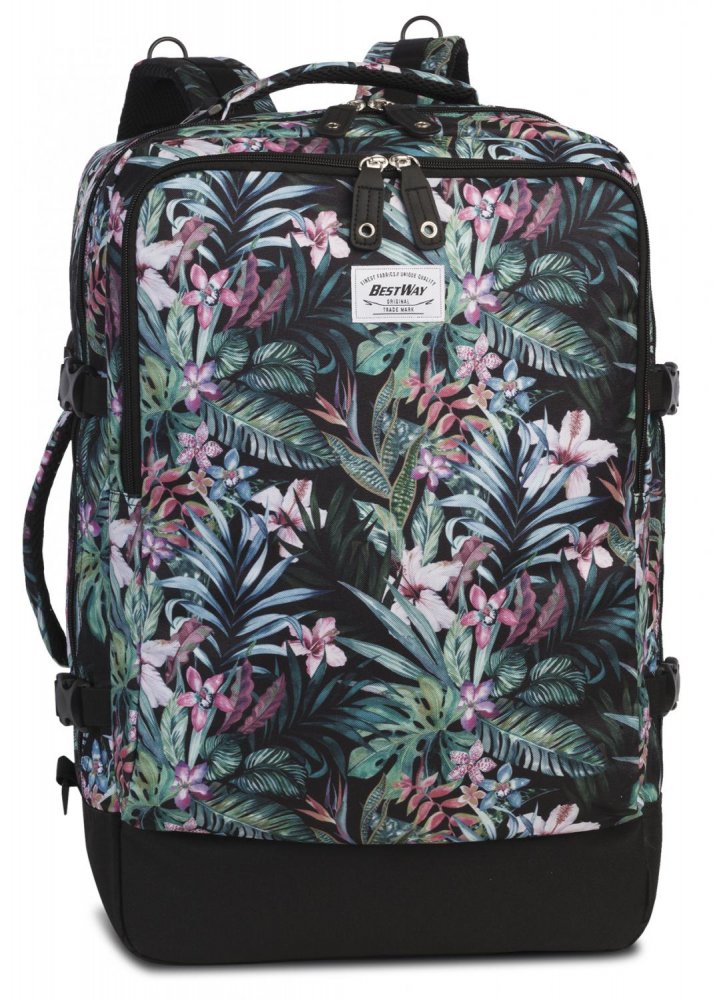 Levně Batoh do letadla Bestway Cabin Pro Print 40 l Flowers green 40252-0821