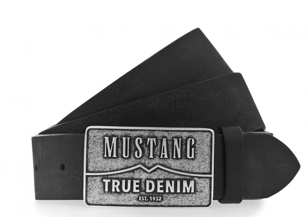 Levně Pánský kožený pásek Mustang MG2170R17-0790 černý 105 cm