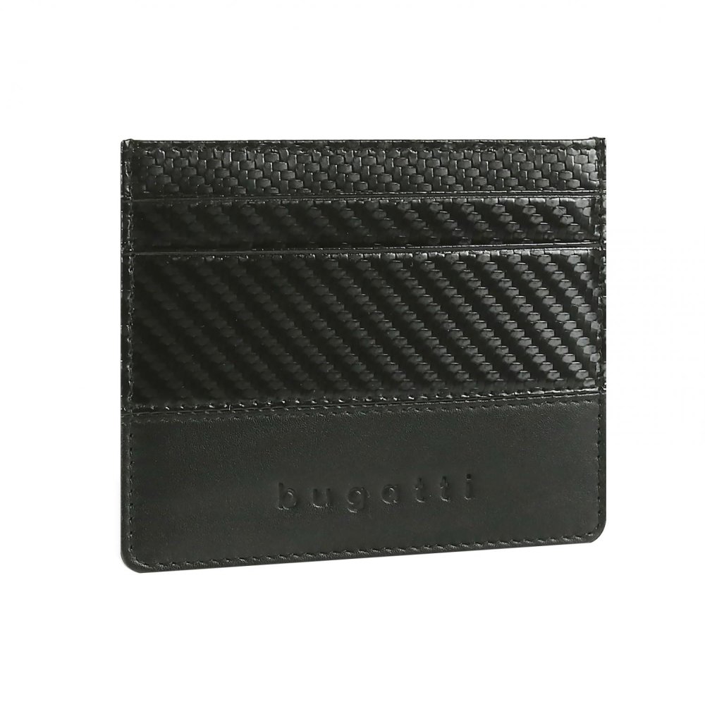 Levně Kožené pouzdro na katry s RFID Bugatti Comet 49220701 černé