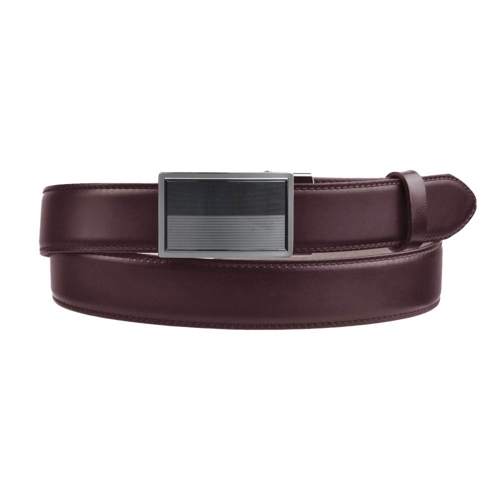 Pánský kožený společenský opasek Penny Belts AUTOMAT 35-020-A3-40 tmavě hnědý 115 cm