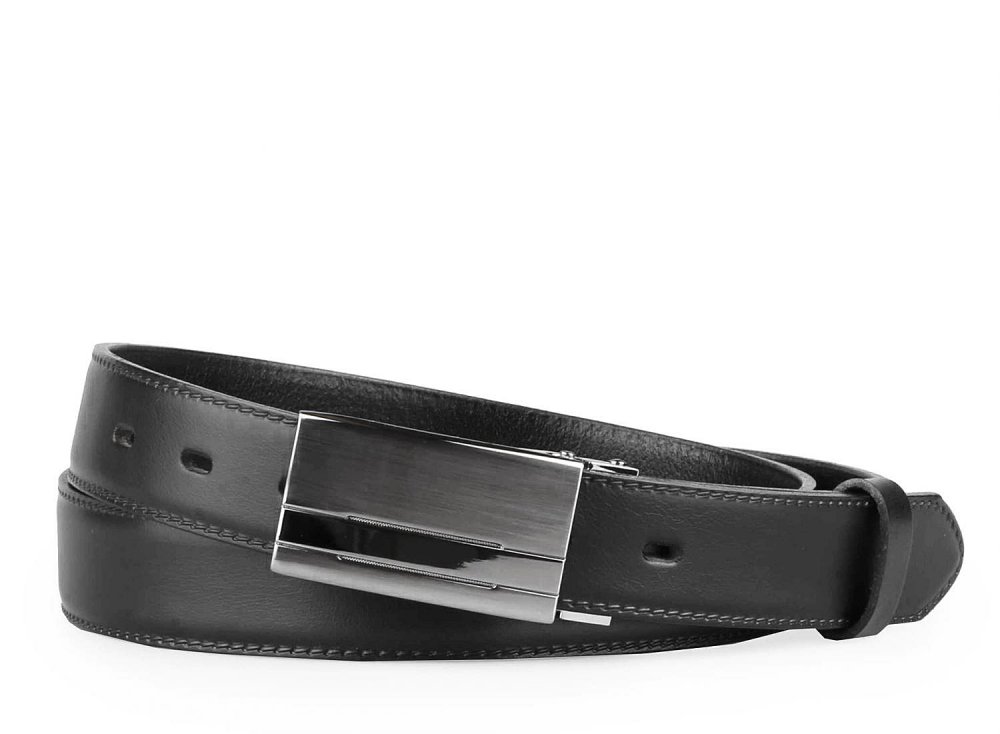 Levně Penny Belts Pánský černý kožený pásek do kalhot společenský 30-020-1PS-60 105 cm
