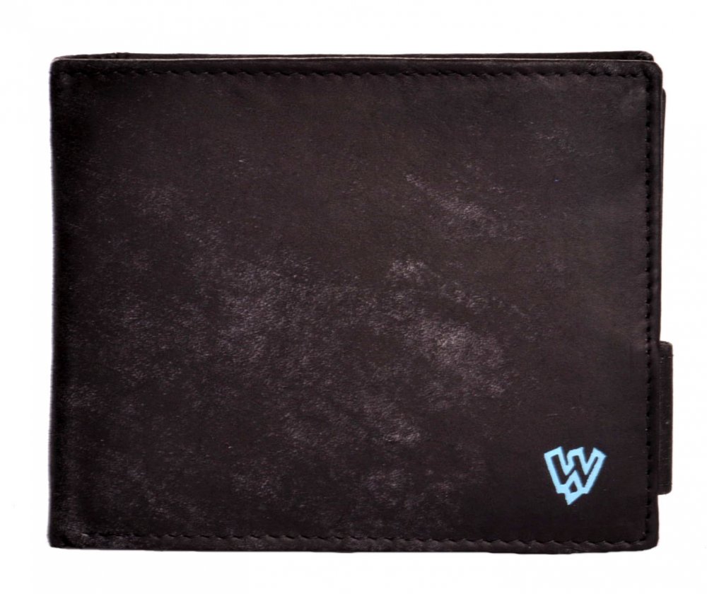 Levně Arwel pánská kožená peněženka 513-4241 jeans black - modré logo