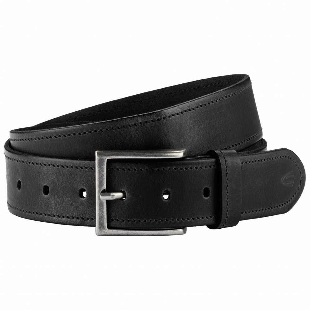Levně Kožený pánský pásek 40 mm 352-115-60 černý velikost 110/115 cm