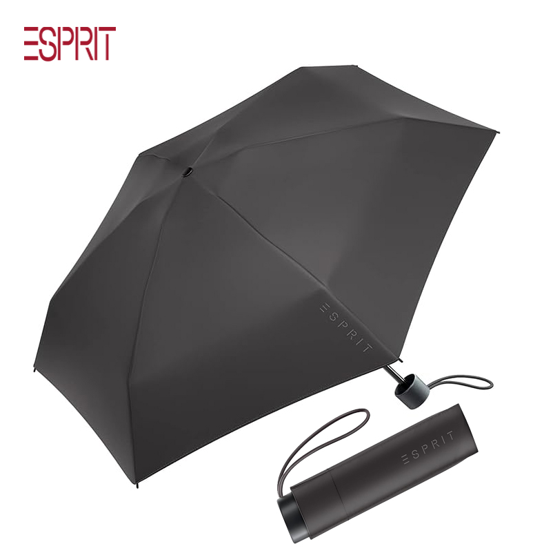 Levně Dámský černý malý skládací deštník Esprit Petito black 57401