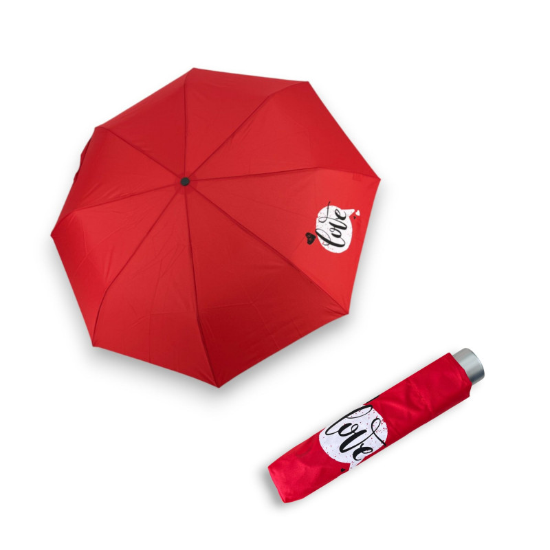 Doppler Mini Light Kids Red Love - dětský skládací deštník 722165K10 červený