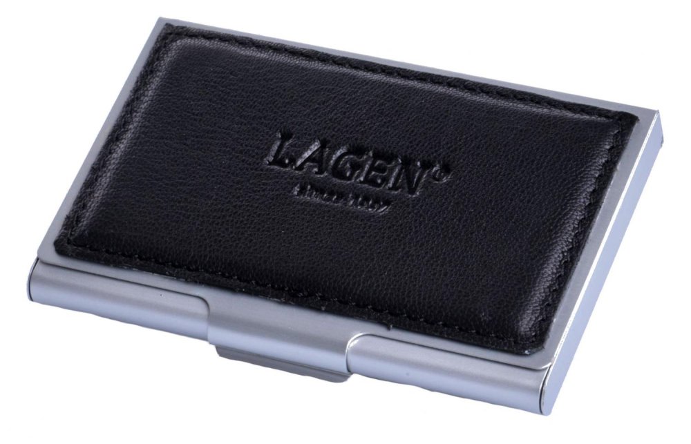 Levně Lagen kovové pouzdro na vizitky LI-2204 černé