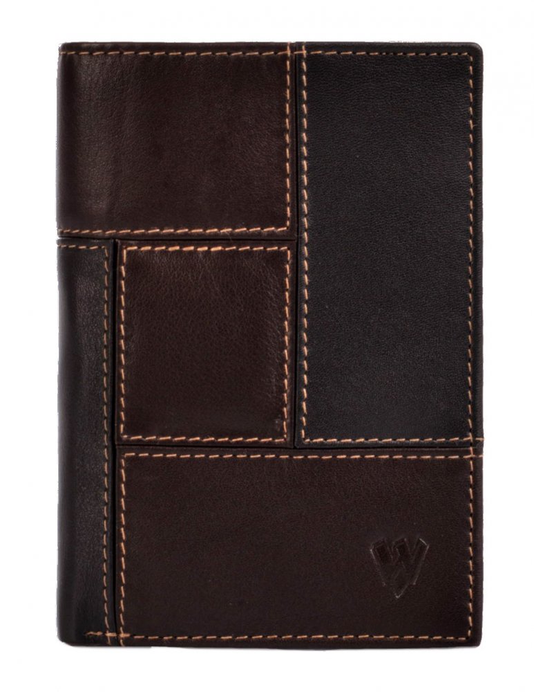 Levně Kožené pouzdro na doklady nebo peněženka bez drobných 513-2220A black/brown