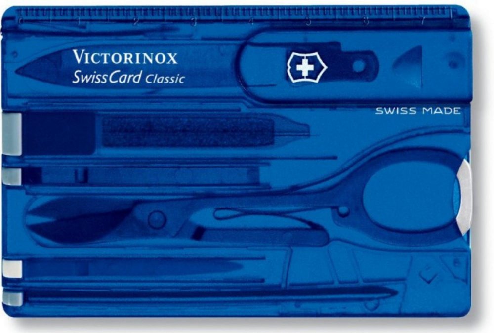 Levně SwissCard Victorinox Classic, transparentní modrá 0.7122.T2