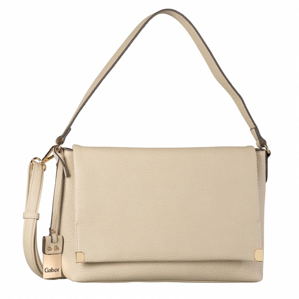 Levně Gabor Gela Flap Bag M Beige – elegantní dámská béžová kabelka 011649