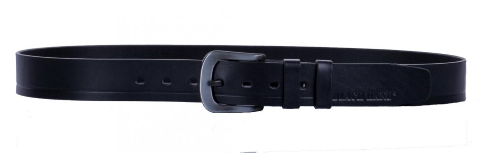 Levně Pánský kožený černý pásek 007-98B 95 cm