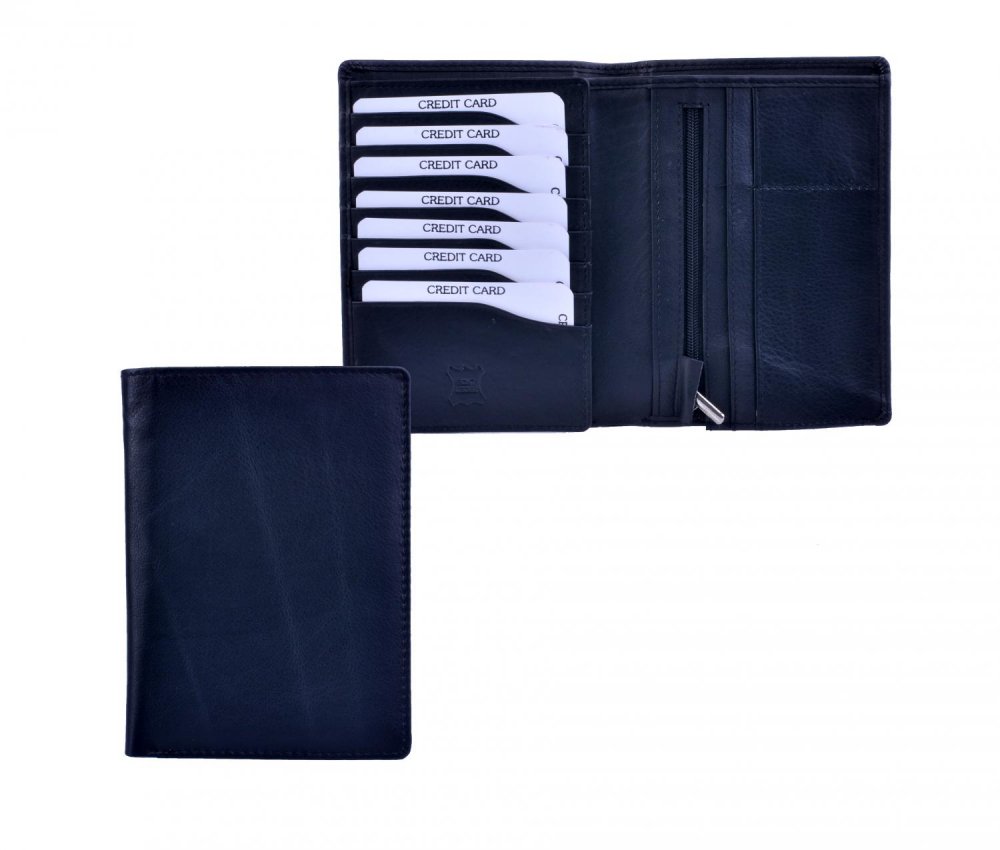Levně New bags leather Kožené pouzdro na pas a doklady 6056 černé