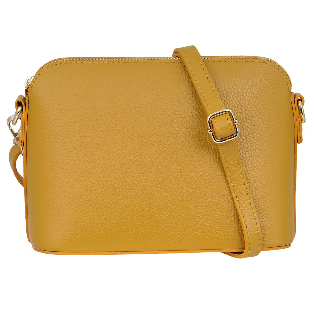 Malá kožená crossbody kabelka 5232 tmavě žlutá