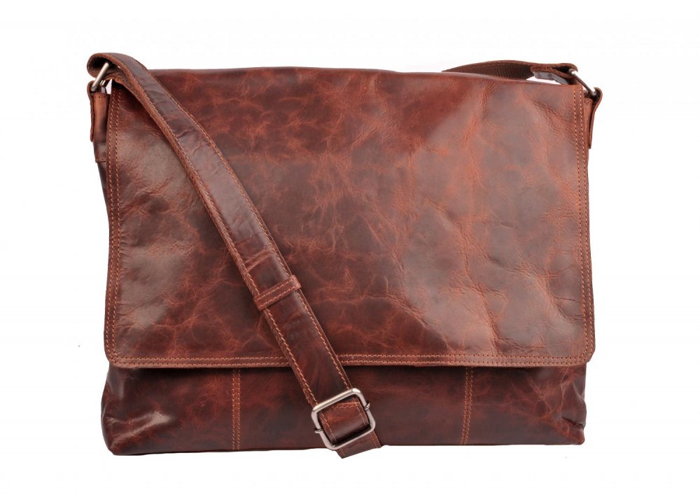 Kožená taška LA-1266 hnědá